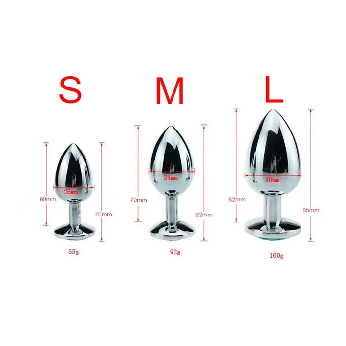 Buttplug Aluminium Met Groen Sierkristal | Kiotos Vibrators