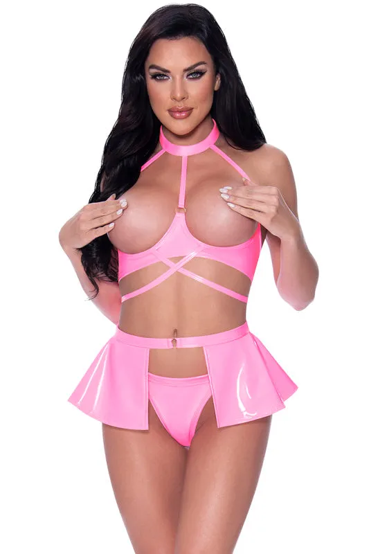 Club Candy Halter Bra, Skirt & Thong | Magic Silk Vibrators Club Candy Halter Bra, Skirt & Thong | Magic Silk Vibrators