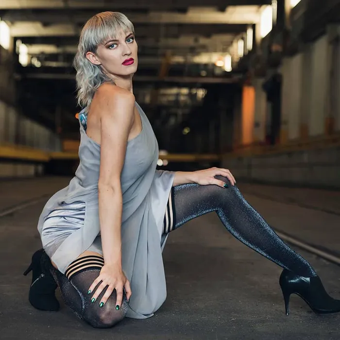Kixies Vibrators | Kixies Kaylee Grey Shimmer Thigh High Tights Kixies Vibrators | Kixies Kaylee Grey Shimmer Thigh High Tights