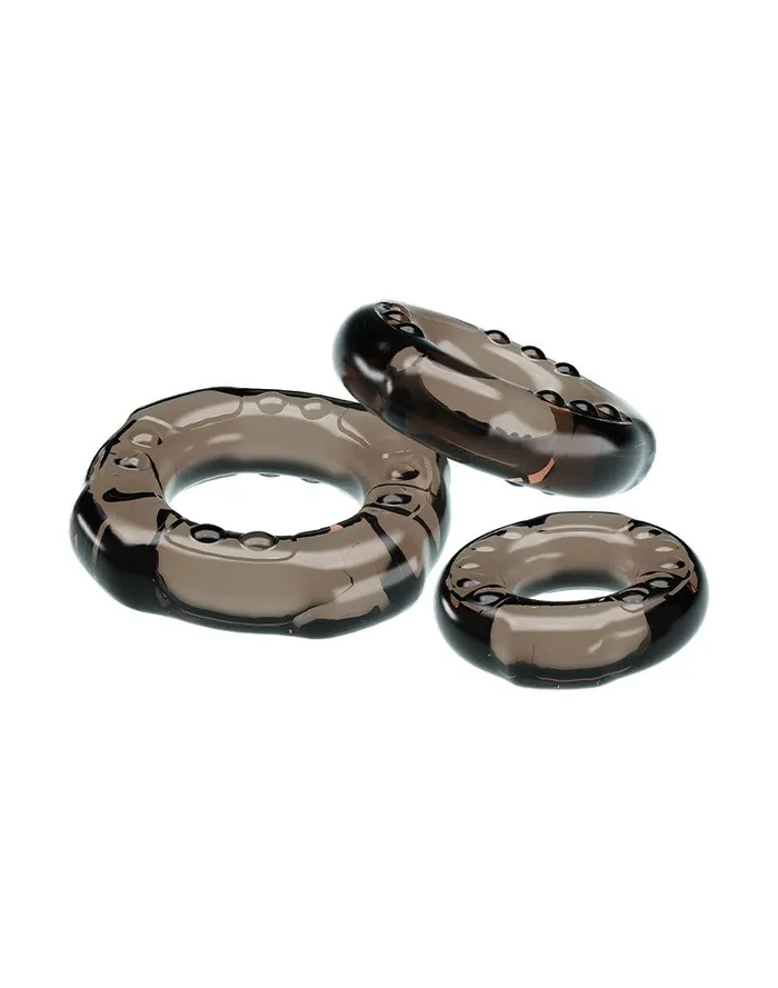 Pretty Love Vibrators | Pretty Love - Yvonne - Set Van 3 Rekbare Cockringen - Zwart Transparant Pretty Love Vibrators | Pretty Love - Yvonne - Set Van 3 Rekbare Cockringen - Zwart Transparant