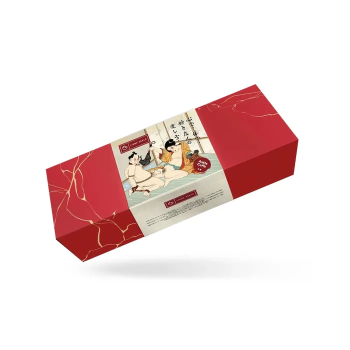 Vibrators | Liebe Seele Liebe Seele - Kinbaku Ukiyoe - Lamslederen Enkelboeien - Rood met Zwarte Rozen Print - Iets Héél Bijzonders! - Import uit Japan