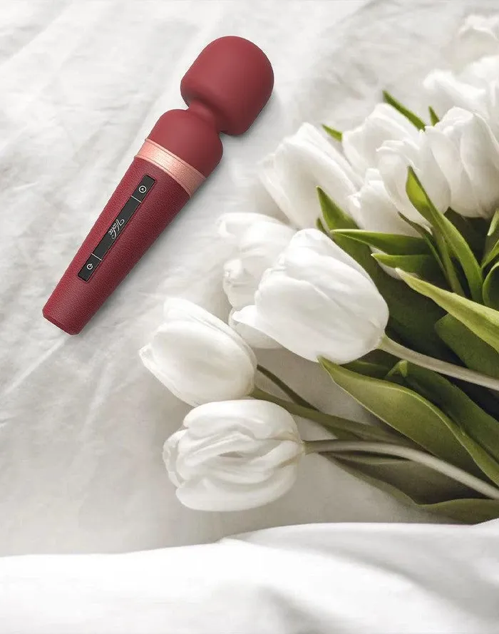 Viotec Viotec - Titan - Wand Vibrator - Massager - Goud /Wijnrood - Luxueuze Zachte Siliconen | Vibrators
