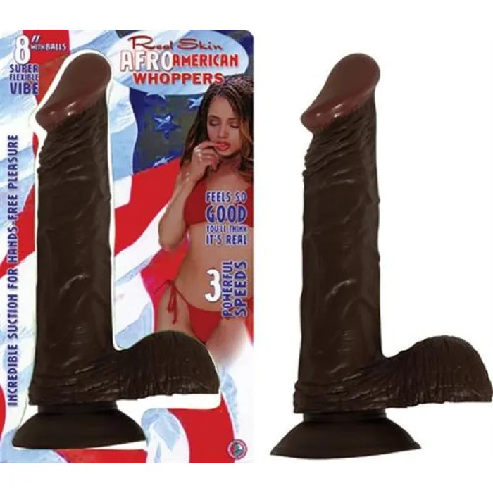 8 Vibrating Afro AmericanWhopper Wballs Nasstoys Dildos