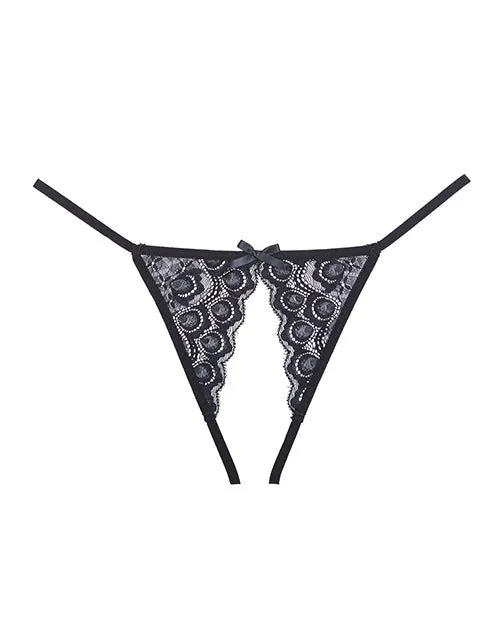 Allure Lingerie Lp Vibrators | Adore Luv Web Strappy Open Front Panty Black O/s Allure Lingerie Lp Vibrators | Adore Luv Web Strappy Open Front Panty Black O/s