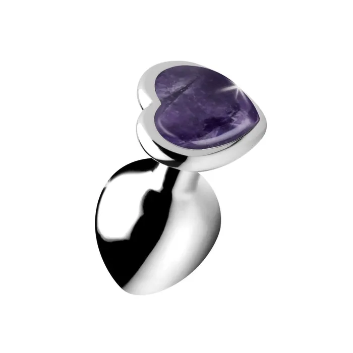 Amethyst Heart Anal Plug Medium Xr Brands Booty Sparks Male Sex Toys