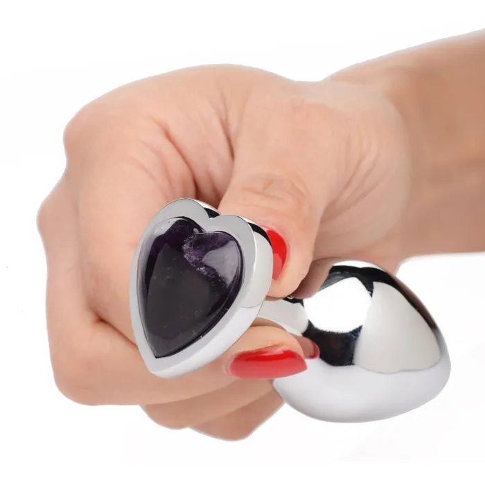 Amethyst Heart Anal Plug - Medium | Xr Brands Booty Sparks Male Sex Toys Amethyst Heart Anal Plug - Medium | Xr Brands Booty Sparks Male Sex Toys