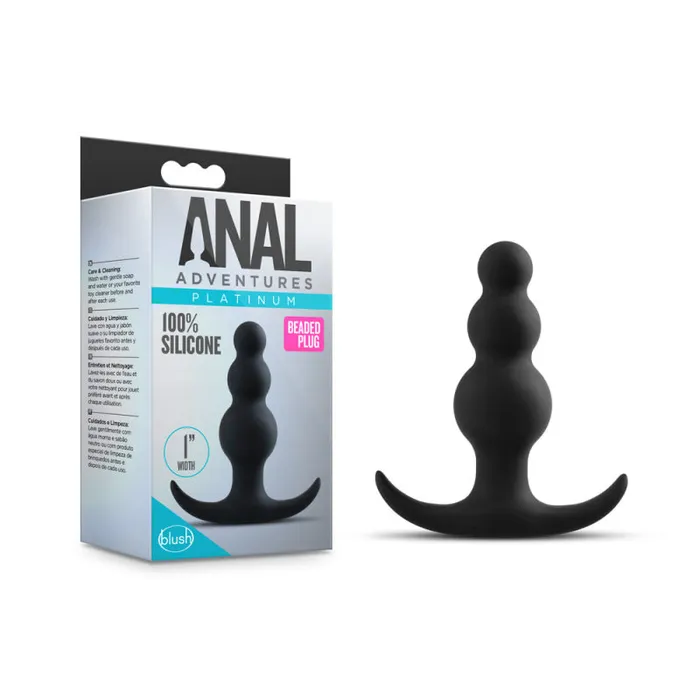 Anal | Blush Novelties Anal Adventures Platinum - Beaded Plug - Black