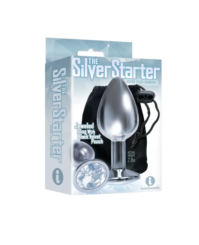 Anal | Icon The 9's the Silver Starter Bejeweled Stainless Steel Plug
