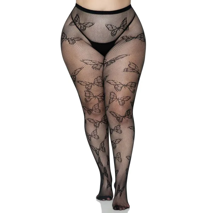 Anal | Leg Avenue Butterfly Net Tights - 1x/2x - Black
