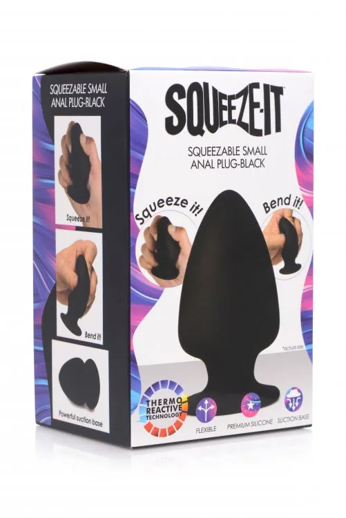 Anal | Squeeze-it Silexpan Anal Plug Black - XR Brands