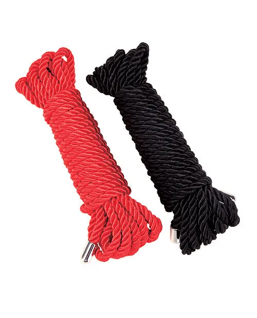 Anal | Xgen Whipsmart Heartbreaker Satin Bdsm Rope - Black/red Set Of 2