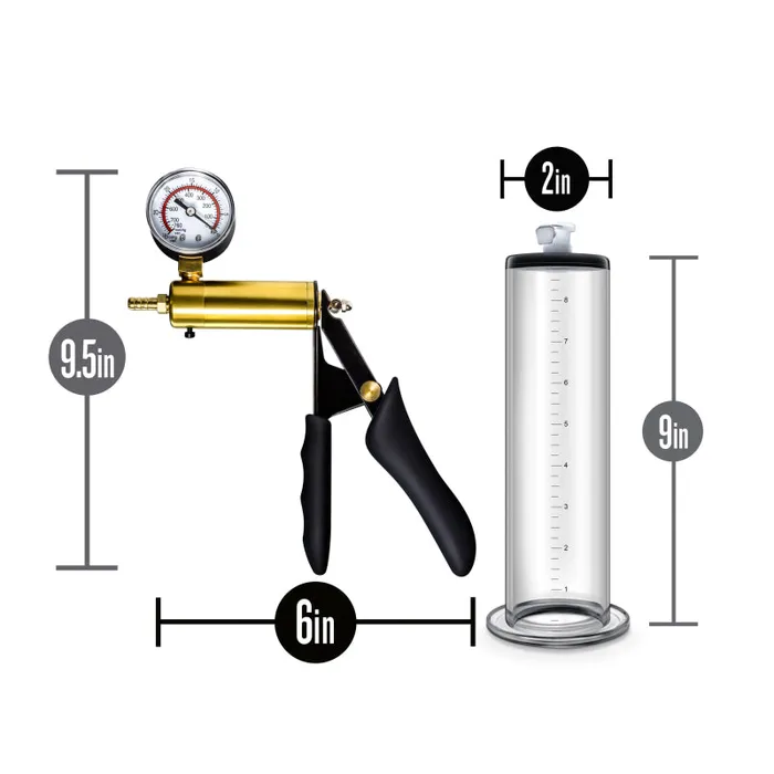 Blush Novelties Male Sex Toys | Performance - Vx6 Vacuum Penis Pump With Brass Pistol & Pressure Gauge - Clear Blush Novelties Male Sex Toys | Performance - Vx6 Vacuum Penis Pump With Brass Pistol & Pressure Gauge - Clear