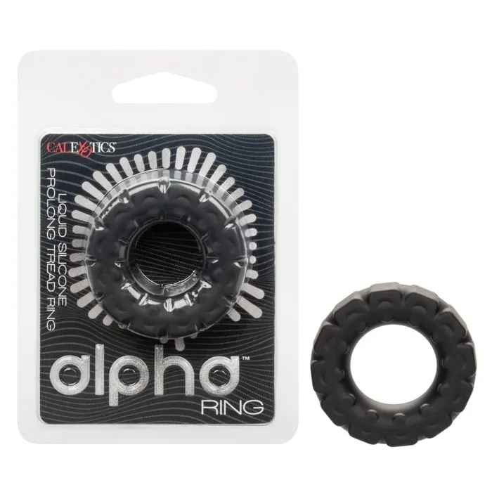 Calexotics Male Sex Toys | Alpha Liquid Silicone Prolong Tread Ring - Black Calexotics Male Sex Toys | Alpha Liquid Silicone Prolong Tread Ring - Black