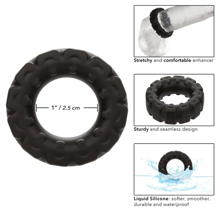 Calexotics Male Sex Toys | Alpha Liquid Silicone Prolong Tread Ring - Black Calexotics Male Sex Toys | Alpha Liquid Silicone Prolong Tread Ring - Black