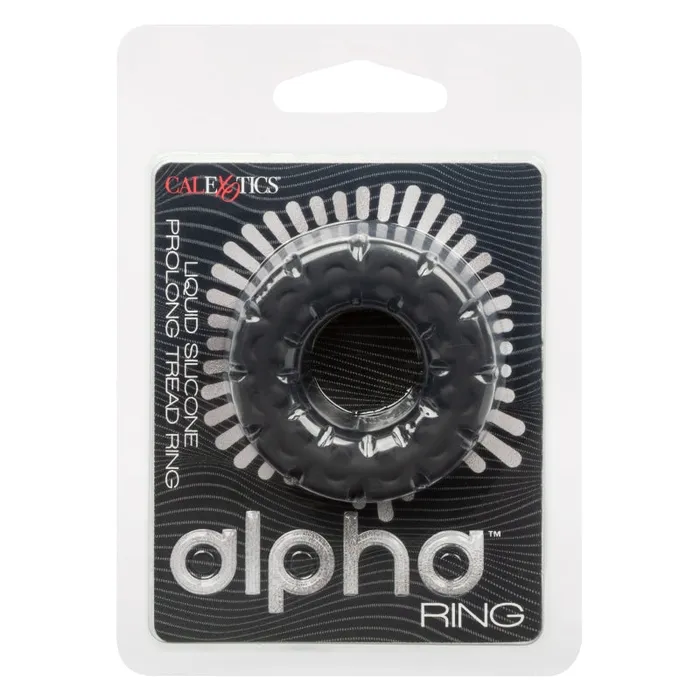 Calexotics Male Sex Toys | Alpha Liquid Silicone Prolong Tread Ring - Black Calexotics Male Sex Toys | Alpha Liquid Silicone Prolong Tread Ring - Black