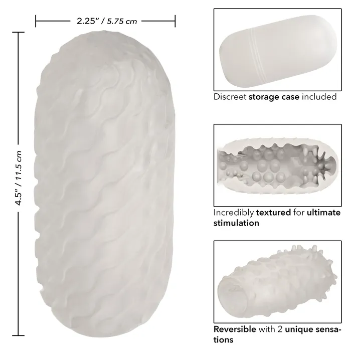 CalExotics Male Sex Toys | Boundless Reversible Nubby Stroker - Clear