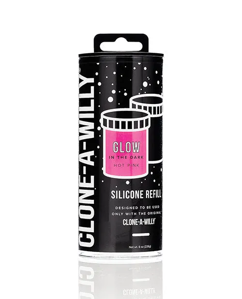 CloneaWilly Dildos CloneaWilly Silicone Refill GlowintheDark Hot Pink
