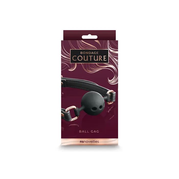 Couples | Bondage Couture Ball Gag - Black-(nsn-1306-73) - NS Novelties Couples | Bondage Couture Ball Gag - Black-(nsn-1306-73) - NS Novelties