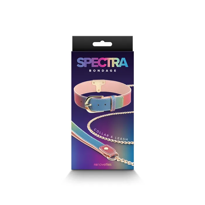 Couples | NS Novelties Spectra Bondage Collar & Leash Rainbow