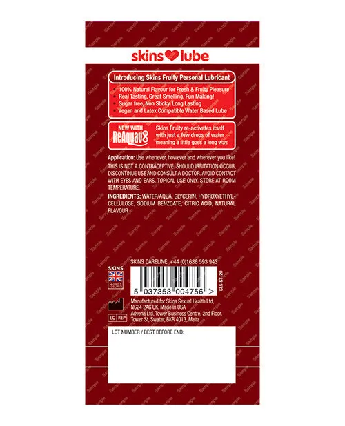 Creative Conceptions Lubricants | Skins Water Based Lubricant - 5 Ml Foil