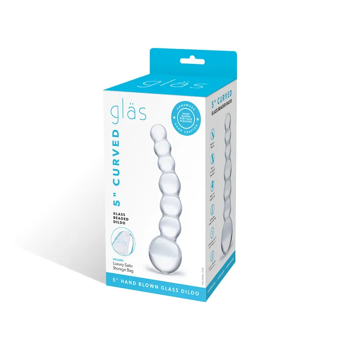 Dildos | Glas 5 Curved Glass Beaded Dildo - Electric / Hustler Lingerie