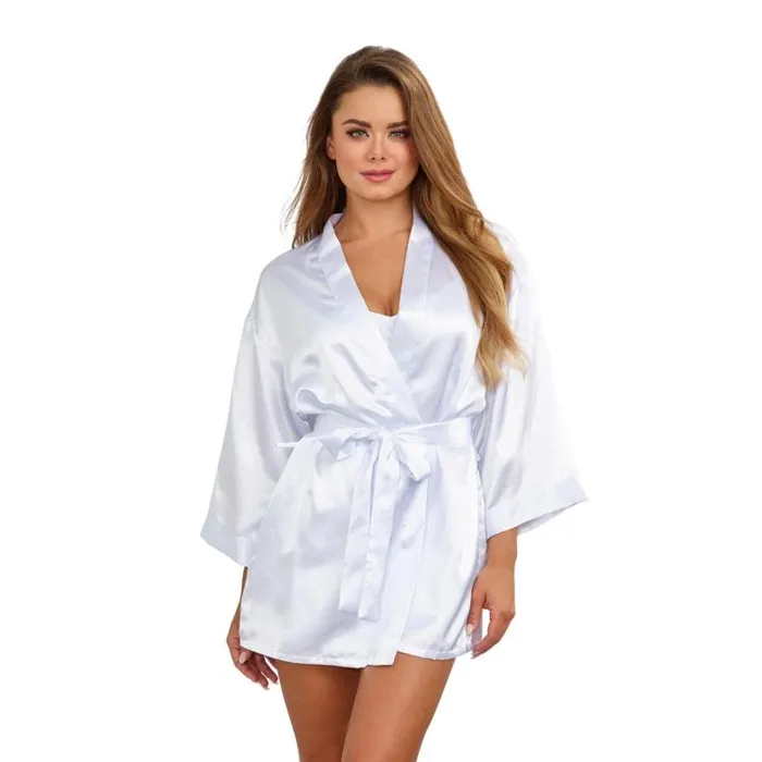Dreamgirl Robe Chemise Padded Hanger Large White Male Sex Toys