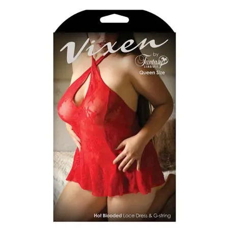 Fantasy Lingerie Vixen Hot Blooded Lace Dress GString Queen Size Fantasy Lingerie Male Sex Toys Fantasy Lingerie Vixen Hot Blooded Lace Dress GString Queen Size Fantasy Lingerie Male Sex Toys