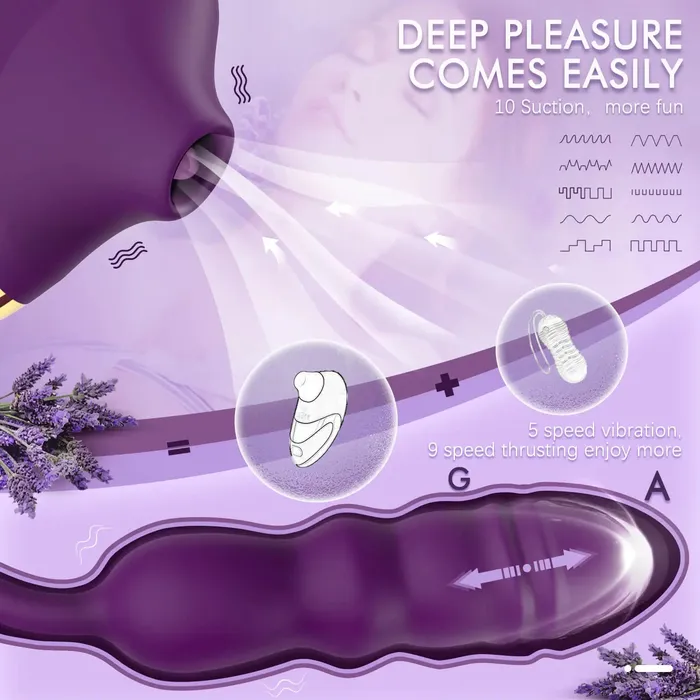 Female Sex Toys | Playfulsextoy Una - Sucking G-Spot Vibrator with Thrusting Dildo Plug