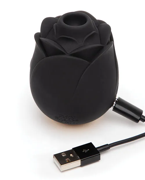 Fifty Shades of Grey Black Rose Silicone Clitoral Suction Stimulator - Black | Lovehoney Fifty Shades Vibrators