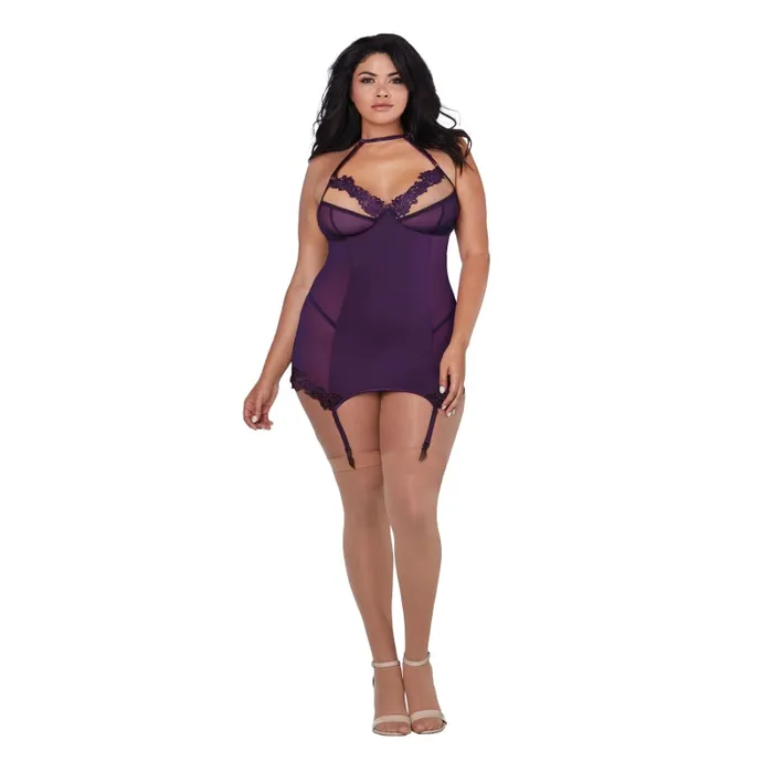 Garter Slip GString Queen Plum Dreamgirl Vibrators