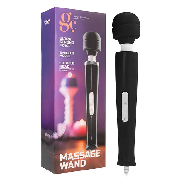GC Massage Wand Black Powered Massage Wand Shots Toys Vibrators