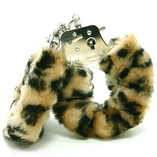 Golden Triangle Vibrators Plush Love Cuffs Leopard