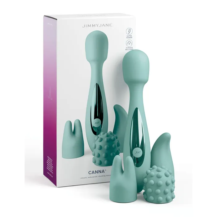 JimmyJane Vibrators JimmyJane Canna Teal 218 cm Massage Wand with 3 Interchangeable Heads JimmyJane Vibrators JimmyJane Canna Teal 218 cm Massage Wand with 3 Interchangeable Heads