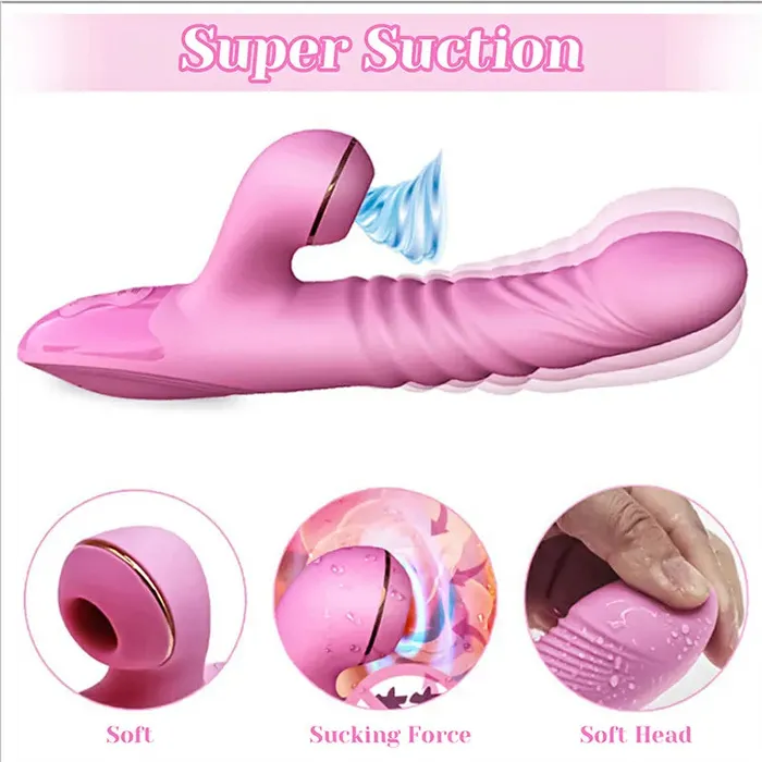 Lovetoyshub Vibrators | 3 In 1 Telescopic & Vibration Sucking Thrusting Vibrator