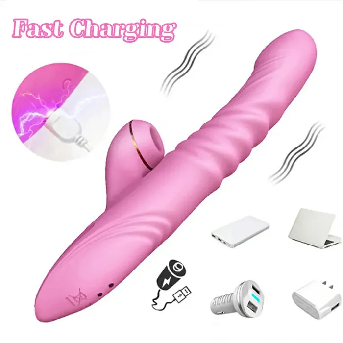 Lovetoyshub Vibrators | 3 In 1 Telescopic & Vibration Sucking Thrusting Vibrator
