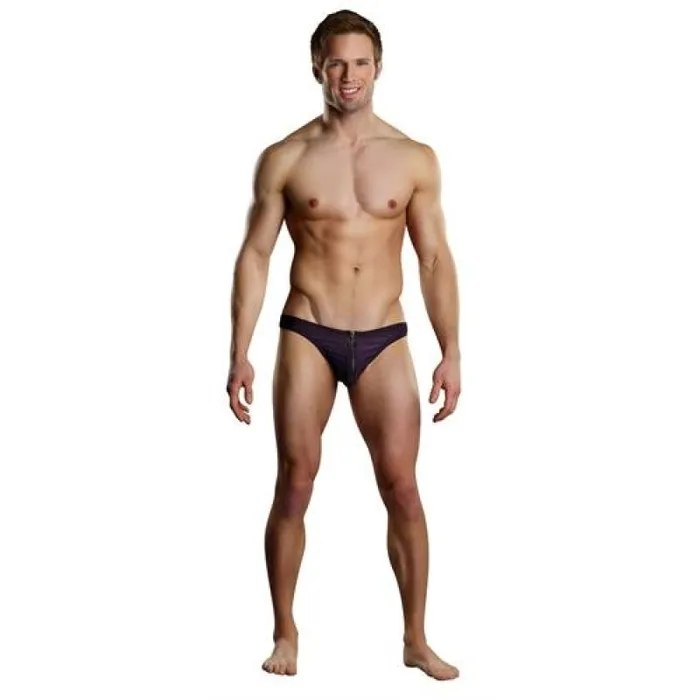 Male Power Male Sex Toys Radical Sport Zipper Thong Small Medium Wine