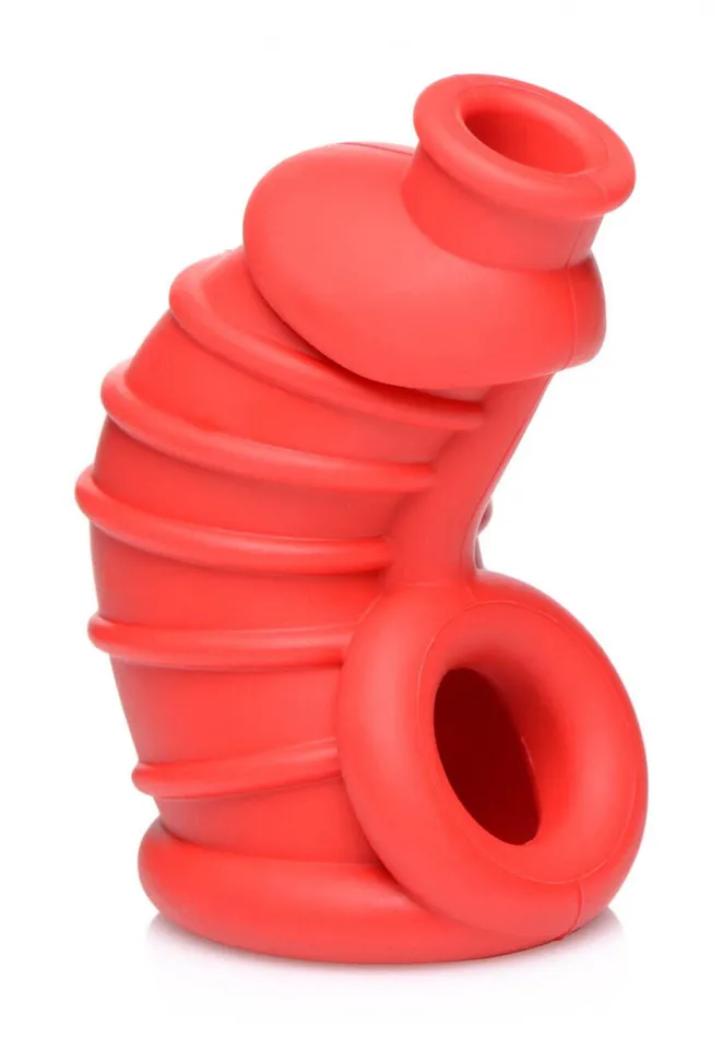 Master Series Male Sex Toys | Red Chamber Silicone Penis Chastity Cage Snug Cock & Ball Men Sex Toy Master Series Male Sex Toys | Red Chamber Silicone Penis Chastity Cage Snug Cock & Ball Men Sex Toy