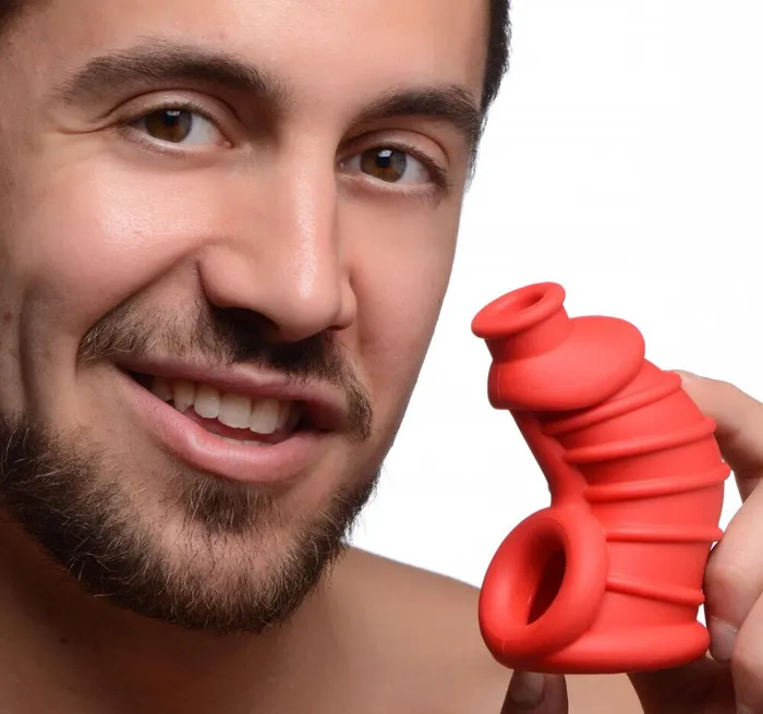 Master Series Male Sex Toys | Red Chamber Silicone Penis Chastity Cage Snug Cock & Ball Men Sex Toy Master Series Male Sex Toys | Red Chamber Silicone Penis Chastity Cage Snug Cock & Ball Men Sex Toy