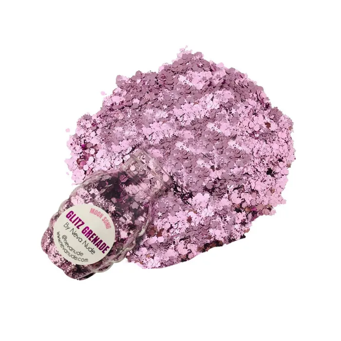 Moon Song Cosmetic Glitter Glitz Grenade Keychain in Aloe Gel Neva Nude Enhancers Moon Song Cosmetic Glitter Glitz Grenade Keychain in Aloe Gel Neva Nude Enhancers