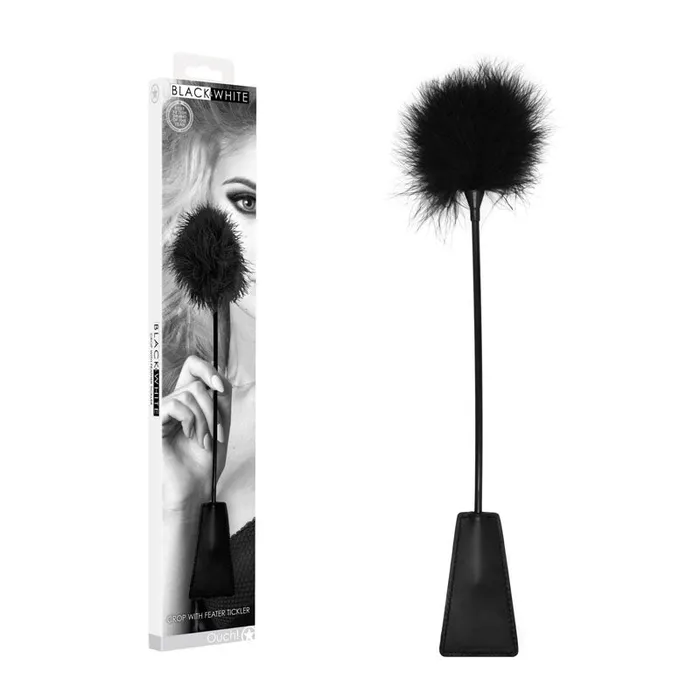 OUCH Black White Crop with Feather Tickler Black 44 cm Feather Crop Shots Toys Anal OUCH Black White Crop with Feather Tickler Black 44 cm Feather Crop Shots Toys Anal