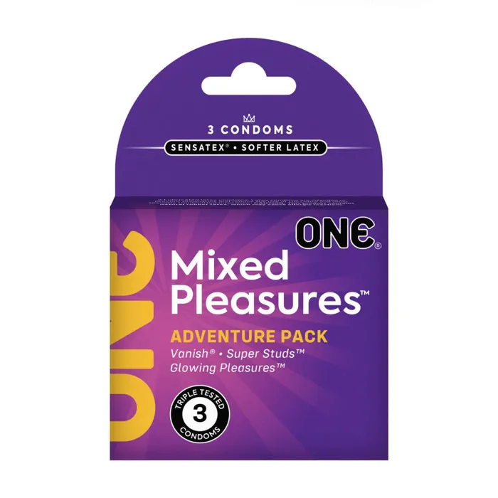 Paradise Marketing Vibrators One Mixed Pleasures 3 Count Condoms