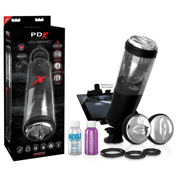 Pipedream Male Sex Toys PDX Elite MegaBator Rechargeable Masturbator with Mobile Device Holder Pipedream Male Sex Toys PDX Elite MegaBator Rechargeable Masturbator with Mobile Device Holder