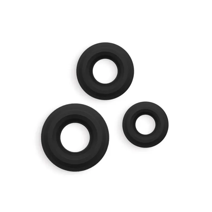 Renegade - 3pc Fireman Rings - Black | Nsnovelties Anal