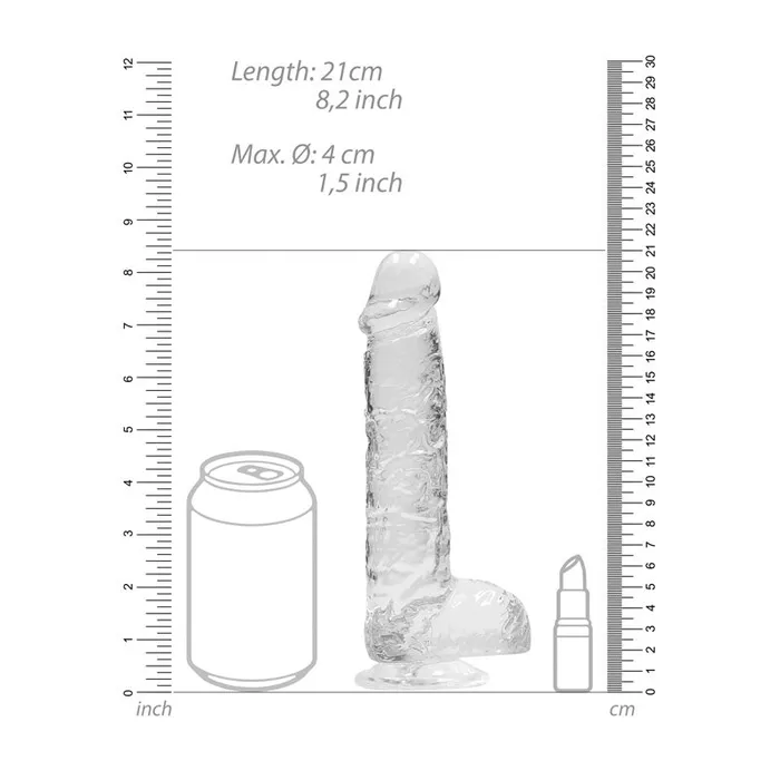Shots Toys Female Sex Toys | RealRock 8'' Realistic Dildo With Balls - Clear 20.3 cm Dong Shots Toys Female Sex Toys | RealRock 8'' Realistic Dildo With Balls - Clear 20.3 cm Dong