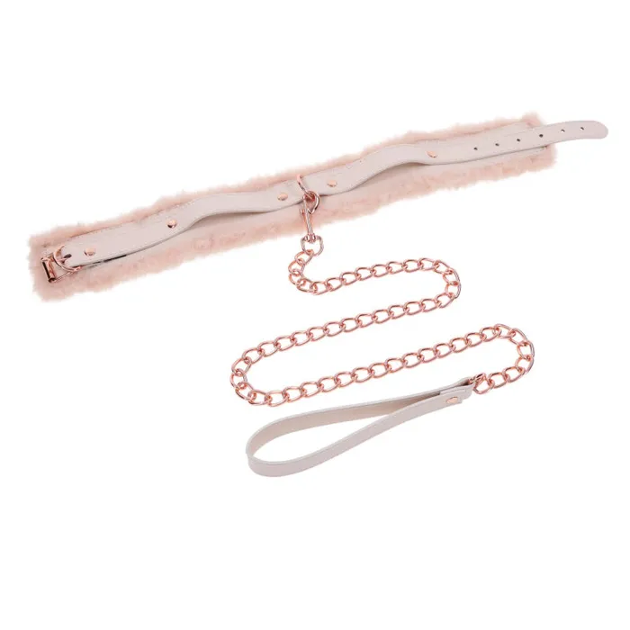 Sportsheets Vibrators | Peaches N Creame Fur Collar and Leash - Pink Sportsheets Vibrators | Peaches N Creame Fur Collar and Leash - Pink