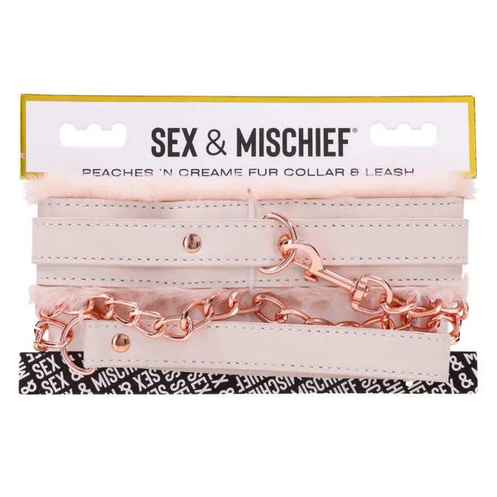 Sportsheets Vibrators | Peaches N Creame Fur Collar and Leash - Pink Sportsheets Vibrators | Peaches N Creame Fur Collar and Leash - Pink