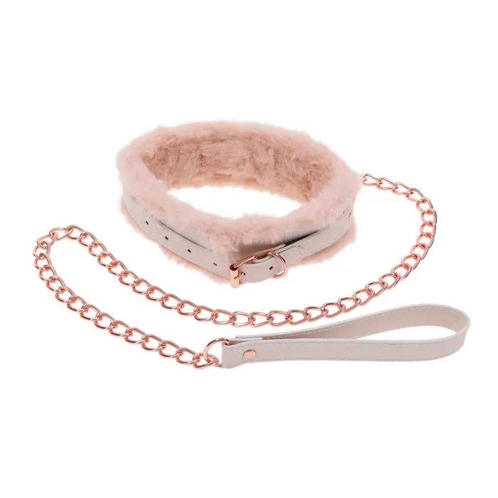 Sportsheets Vibrators | Peaches N Creame Fur Collar and Leash - Pink Sportsheets Vibrators | Peaches N Creame Fur Collar and Leash - Pink