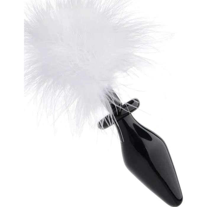 Tailz White Fluffer Bunny Tail Glass Anal Plug | Anal