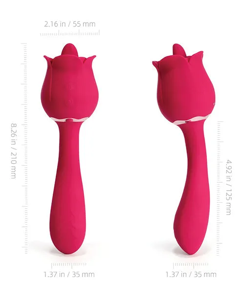Uc Global Trade INChoney Play B Vibrators | Rhea Clit Licking Tongue Rose Vibrator & G-Spot Massager - Red