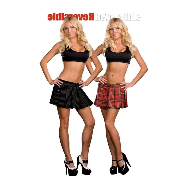 Vibrators Dreamgirl Dreamgirl Reversible School Girl Gangster Skirt Multi Small